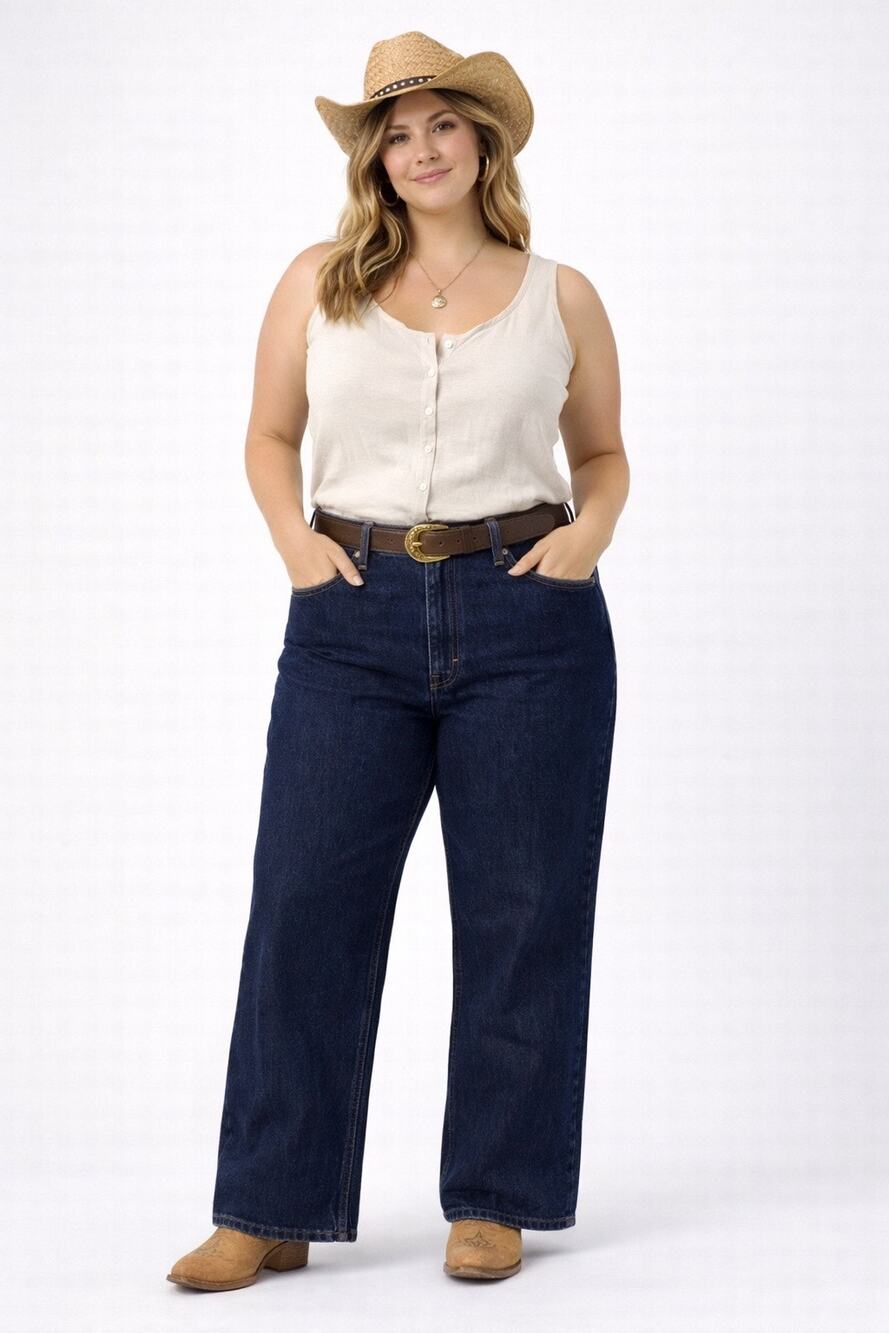 Vintage Maverick USA Wide Leg Stovepipe Jeans Size 20 Hemmed High Rise Denim 70s